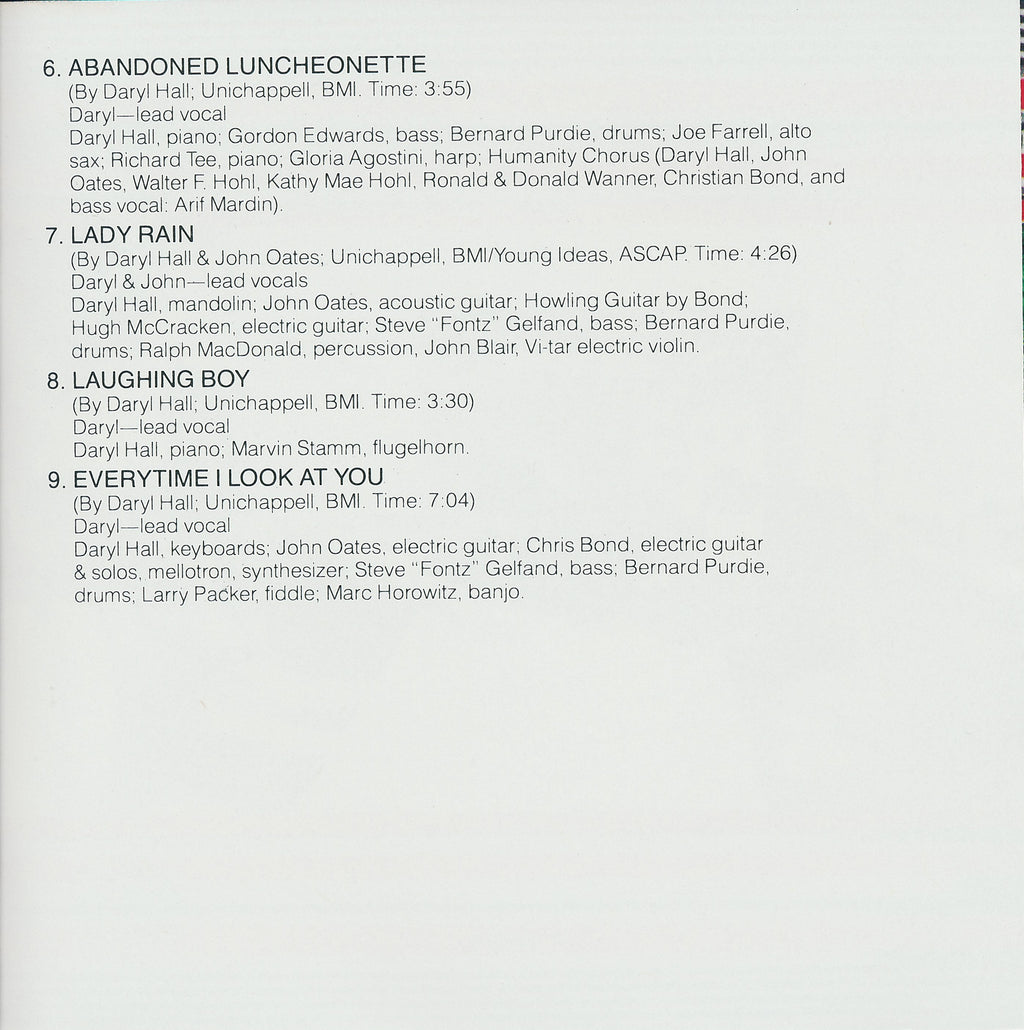 Daryl Hall & John Oates – Abandoned Luncheonette Music CD