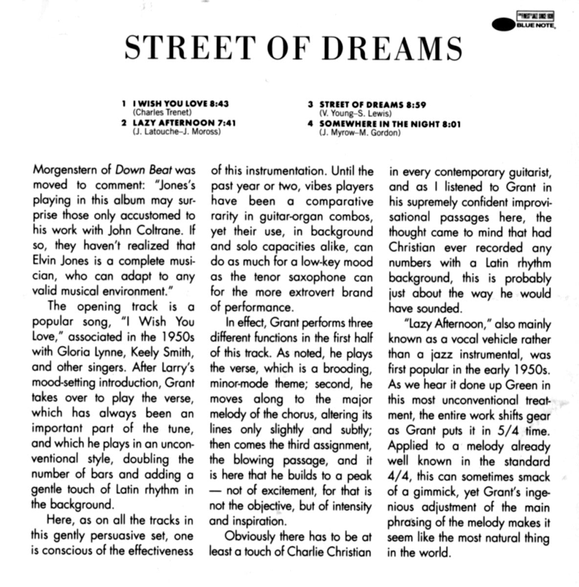 Grant Green – Street Of Dreams (LP Vinyl) Vinyl Record