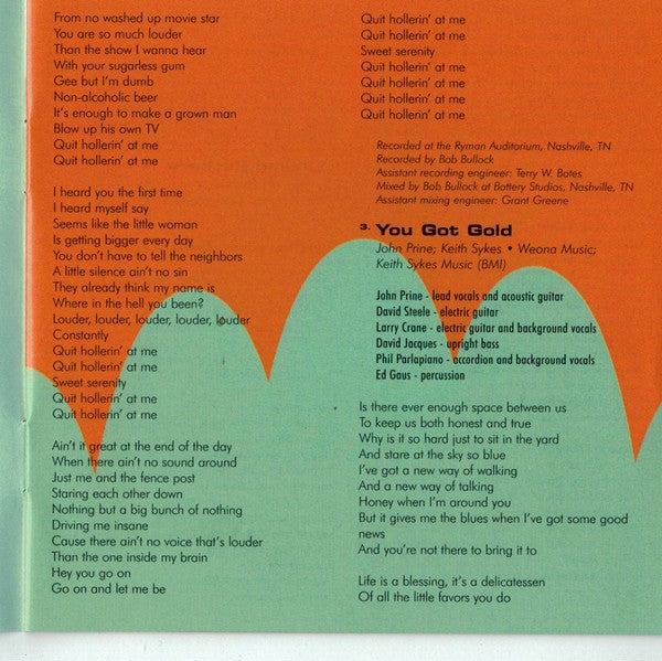 John Prine – Live on Tour Music CD