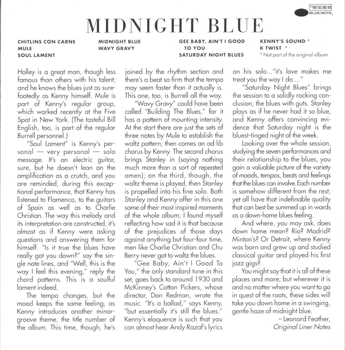 Kenny Burrell – Midnight Blue Music CD