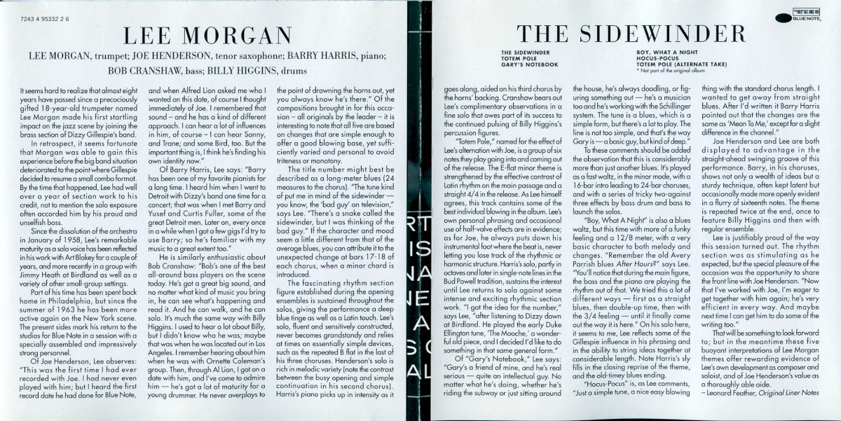 Lee Morgan – The Sidewinder Music CD