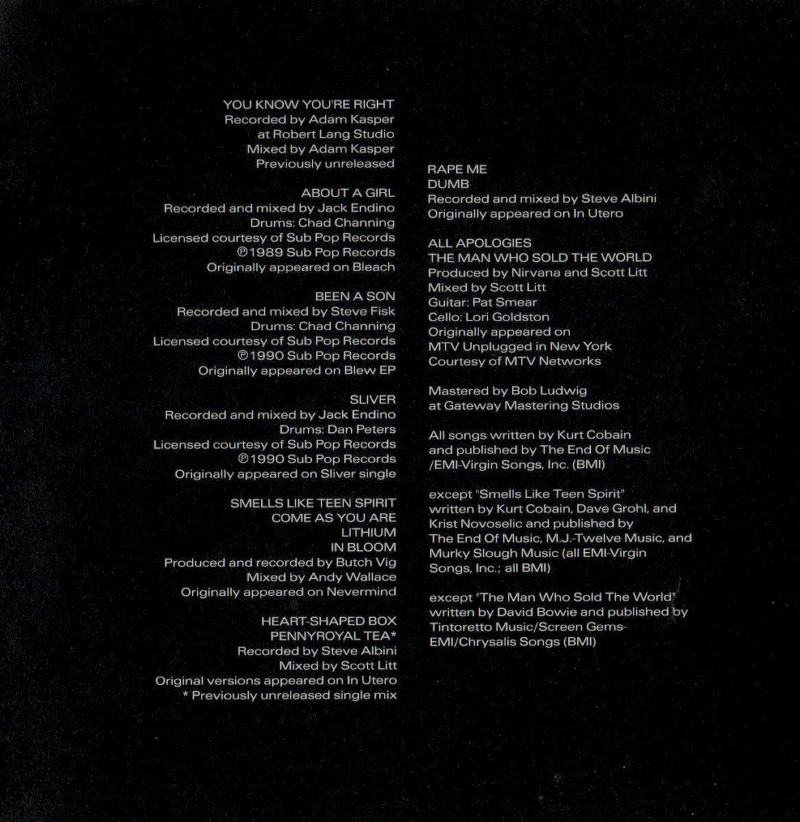 Nirvana – Nirvana Music CD