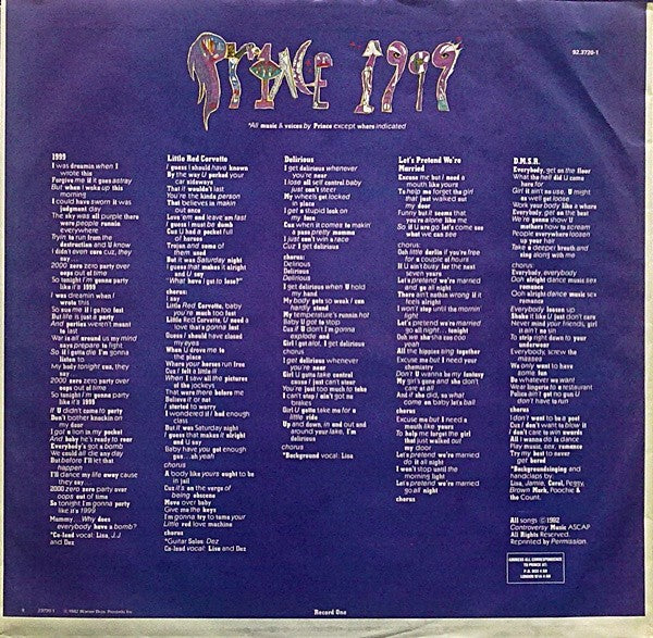 Prince – 1999 (2-LP Vinyl) Vinyl Record