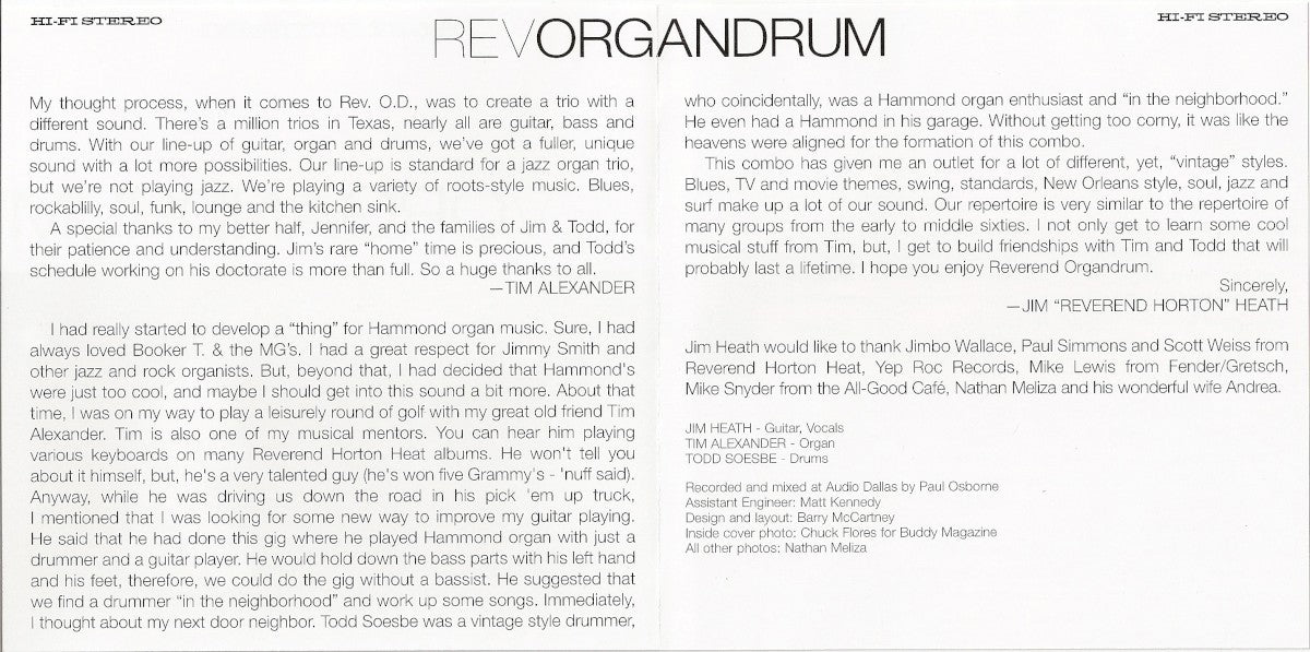 Reverend Organdrum – Hi-Fi Stereo Music CD