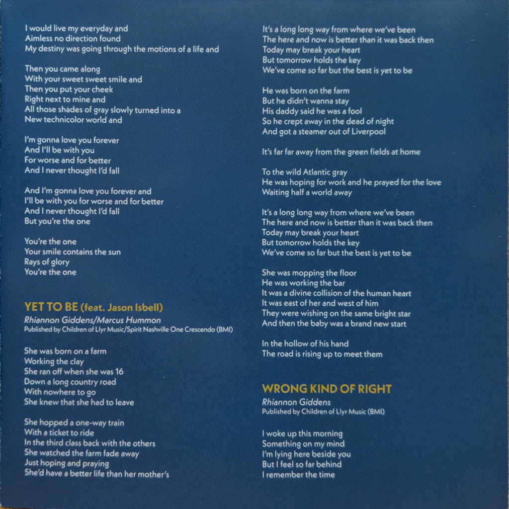 Rhiannon Giddens – You’re The One Music CD