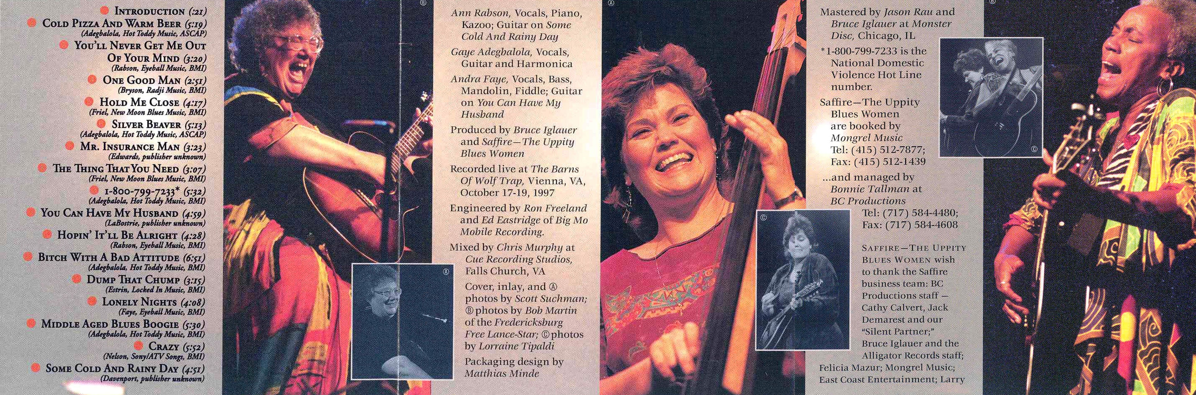 Saffire The Uppity Blues Women – Live & Uppity Music CD