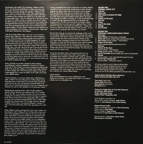 Black Sabbath – Master Of Reality: Deluxe Edition (2-LP Vinyl) Vinyl Record
