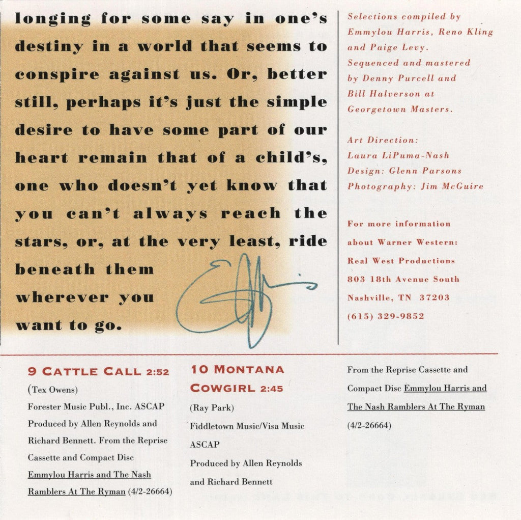 Emmylou Harris – Songs Of The West Music CD