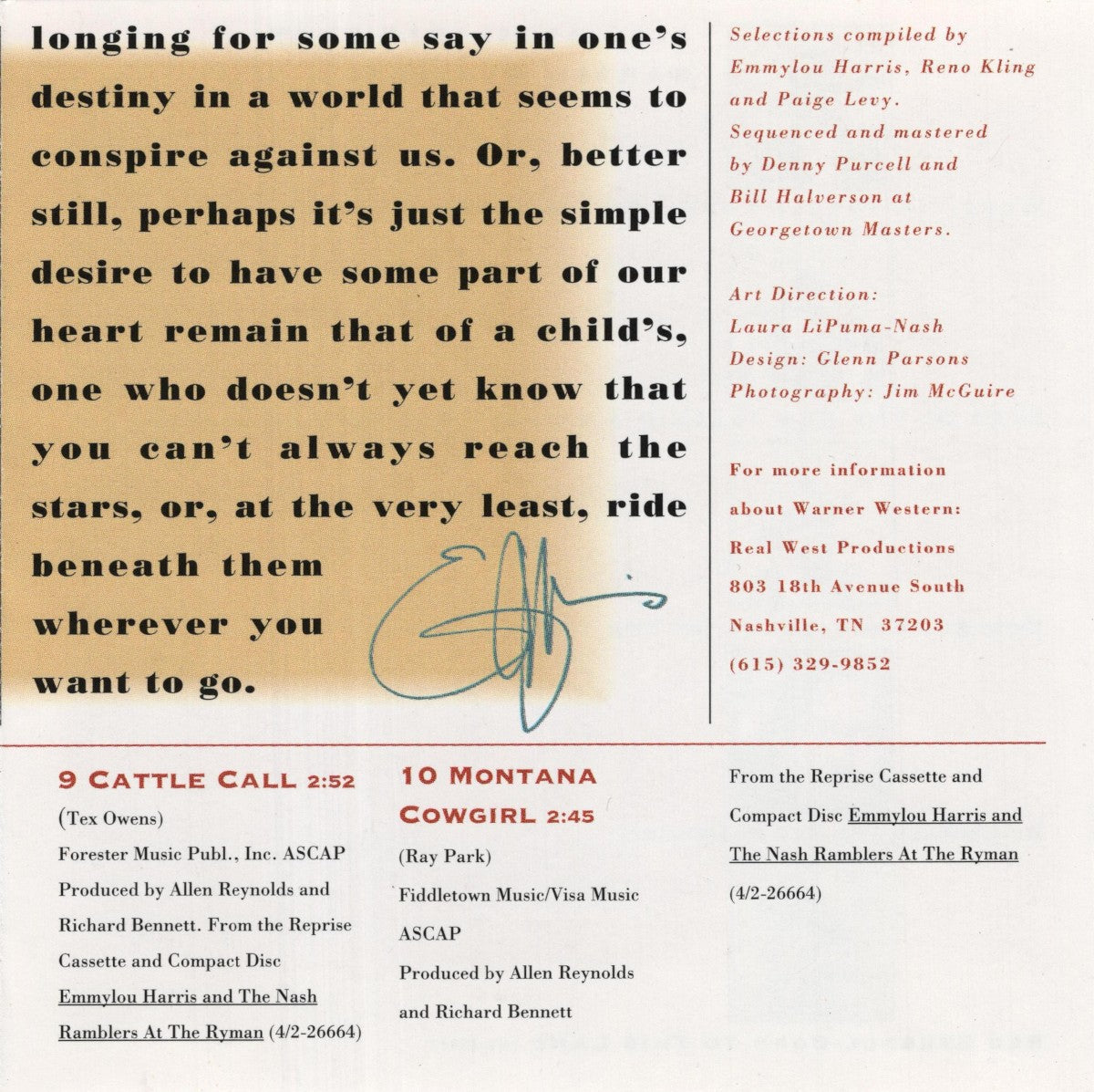 Emmylou Harris – Songs Of The West Music CD