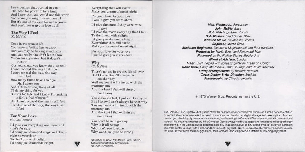 Fleetwood Mac – Mystery to Me Music CD