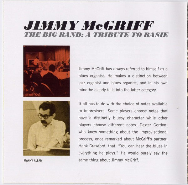 Jimmy McGriff – The Big Band: A Tribute to Basie Music CD