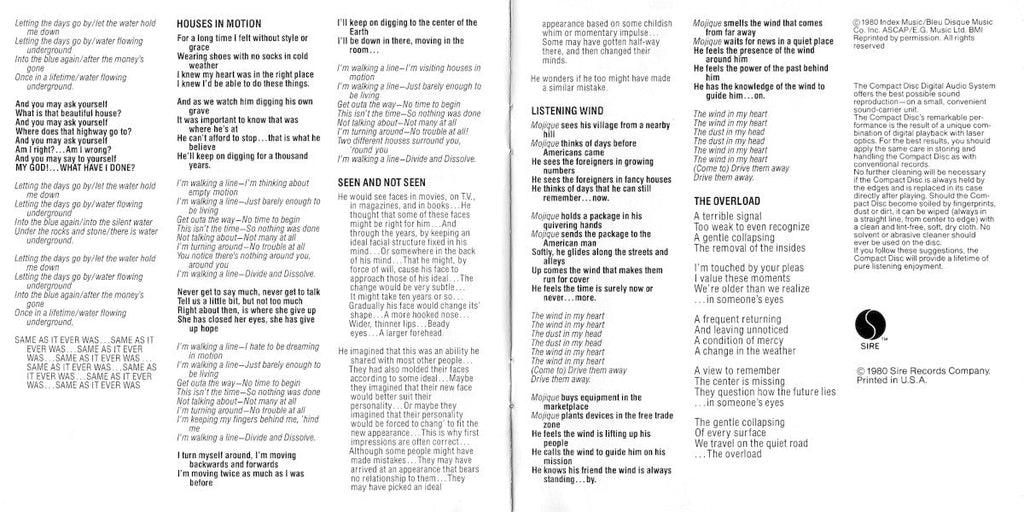 Talking Heads – Remain in Light Music CD