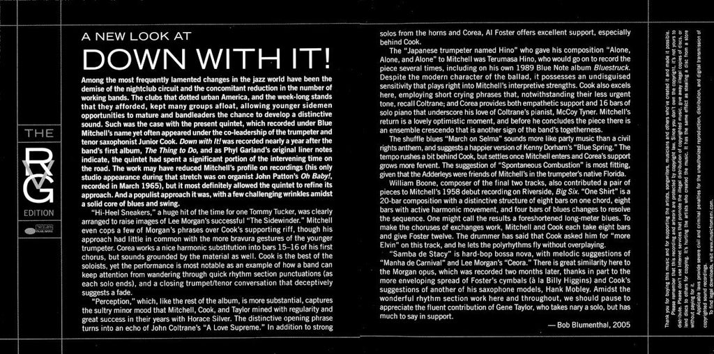 Blue Mitchell – Down With It Music CD