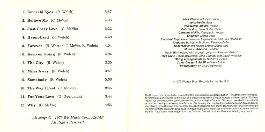 Fleetwood Mac – Mystery to Me Music CD