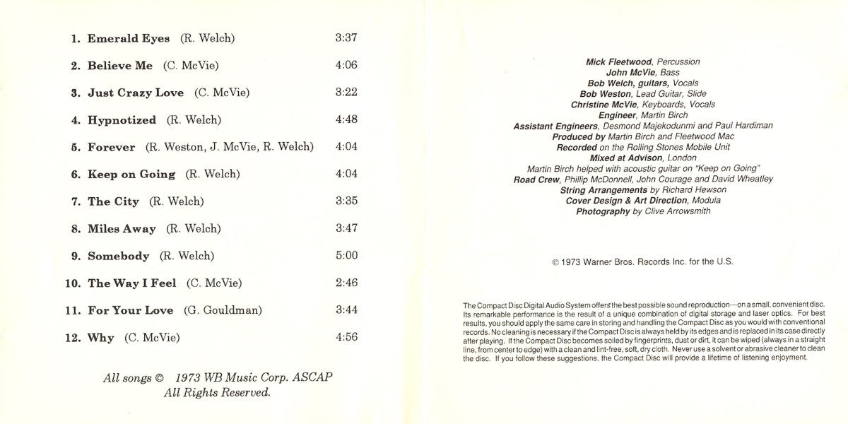 Fleetwood Mac – Mystery to Me Music CD