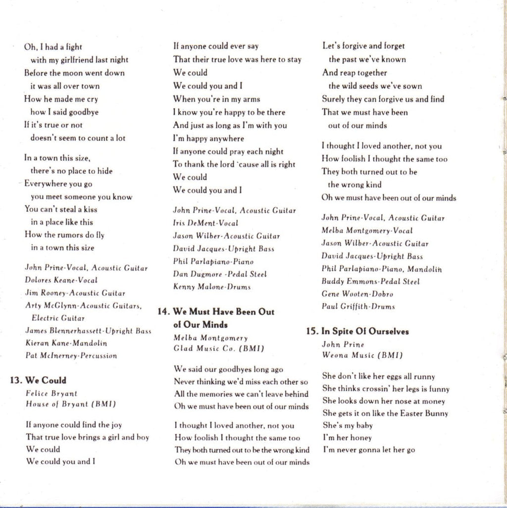 John Prine – In Spite of Ourselves Music CD