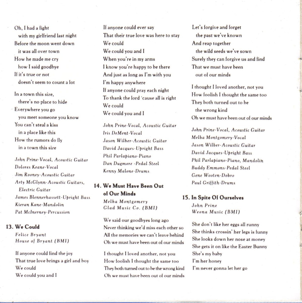 John Prine – In Spite of Ourselves Music CD