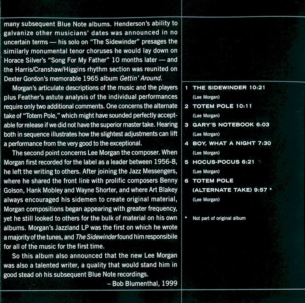 Lee Morgan – The Sidewinder Music CD