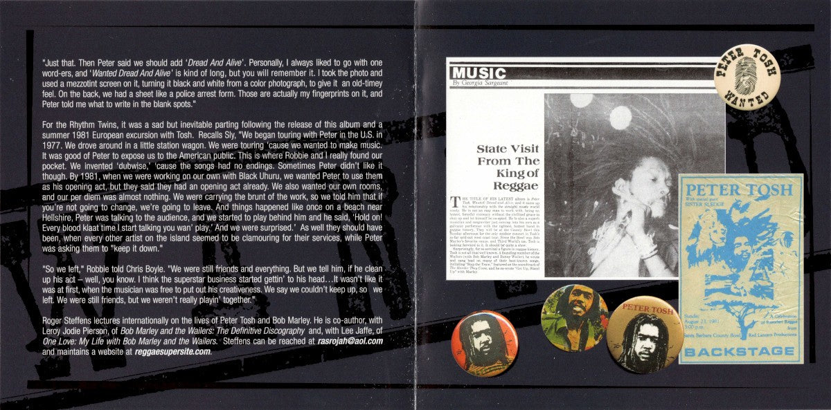 Peter Tosh – Wanted Dread And Alive (LP Vinyl) Vinyl Record