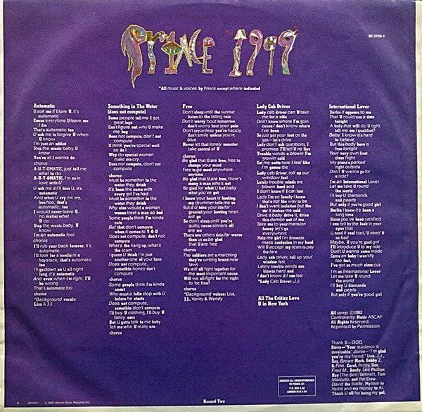 Prince – 1999 (2-LP Vinyl) Vinyl Record