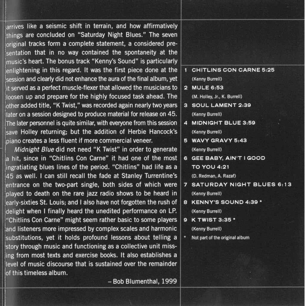Kenny Burrell – Midnight Blue Music CD