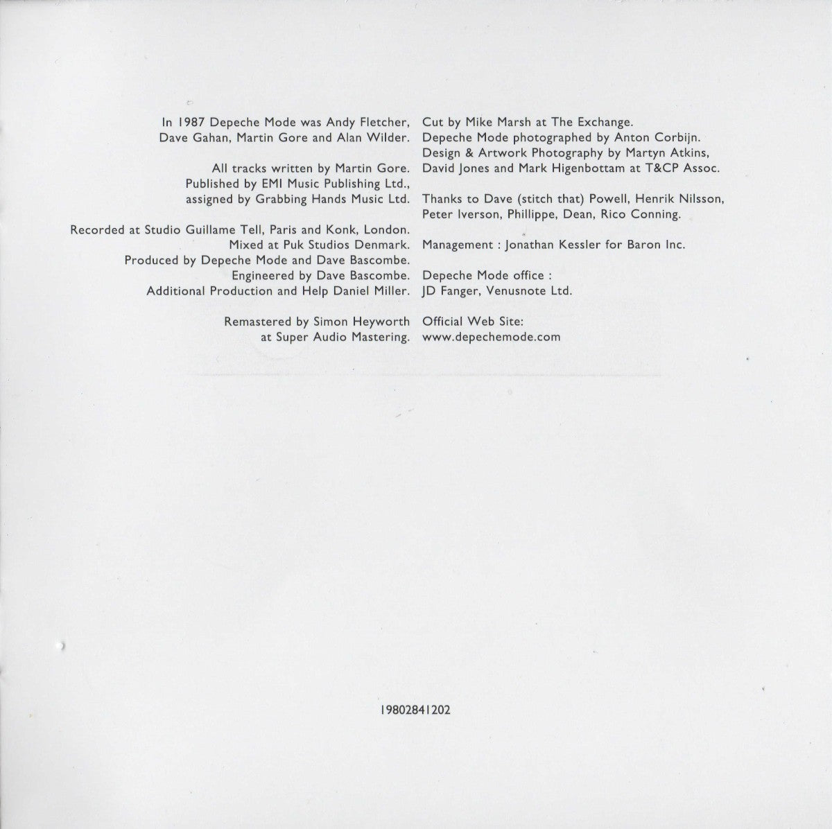 Depeche Mode – Music For The Masses Music CD