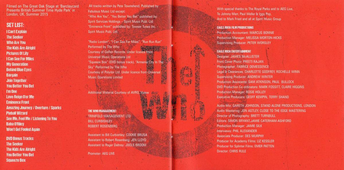 The Who – Live In Hyde Park (2-CD and Blu-ray) Music CD