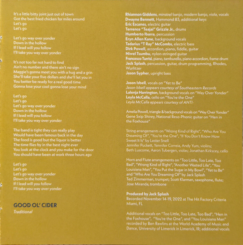 Rhiannon Giddens – You’re The One Music CD