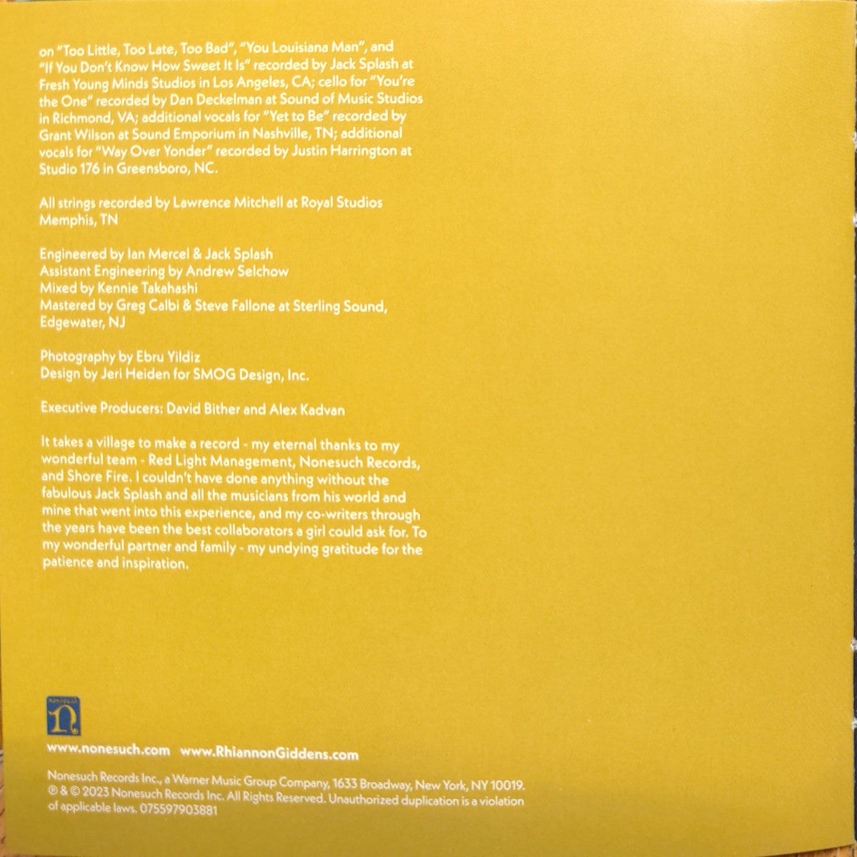 Rhiannon Giddens – You’re The One Music CD