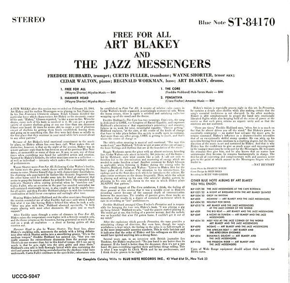 Art Blakey & The Jazz Messengers – Free for All (LP Vinyl) Vinyl Record