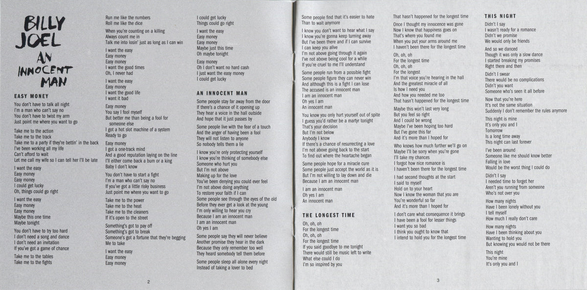 Billy Joel – An Innocent Man (LP Vinyl) Vinyl Record