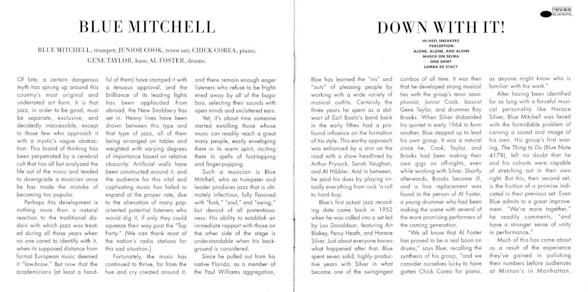 Blue Mitchell – Down With It Music CD