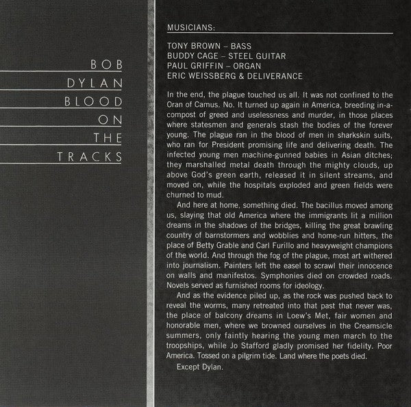Bob Dylan – Blood On The Tracks (LP Vinyl) Vinyl Record
