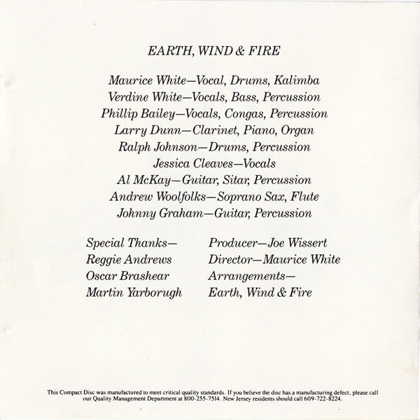 Earth, Wind & Fire – Head to the Sky Music CD