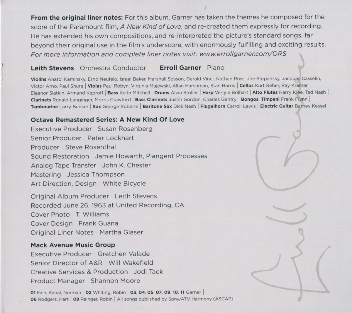 Erroll Garner – A New Kind of Love Music CD