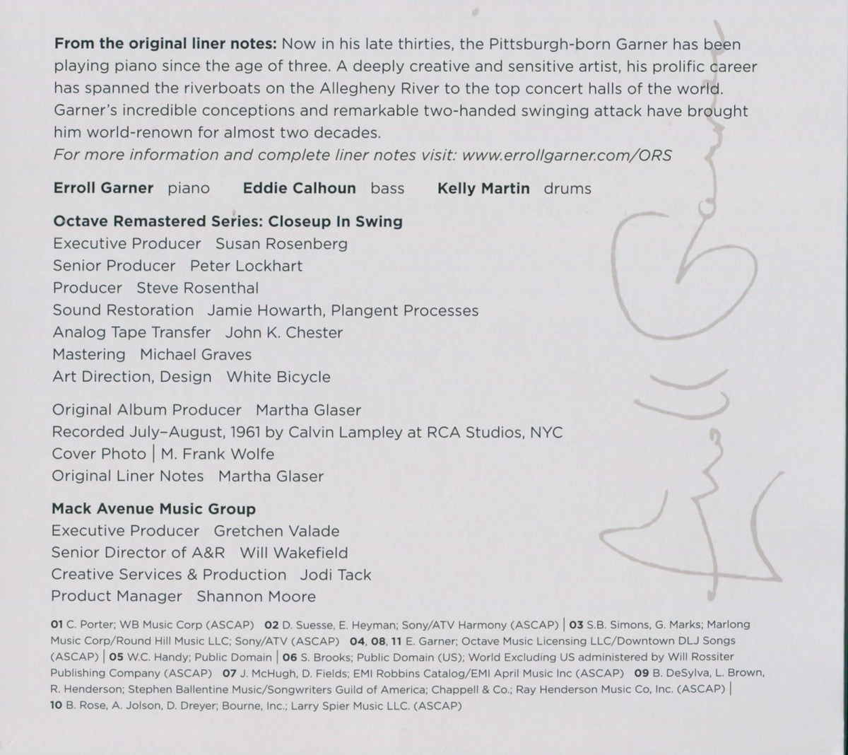 Erroll Garner – Closeup in Swing Music CD