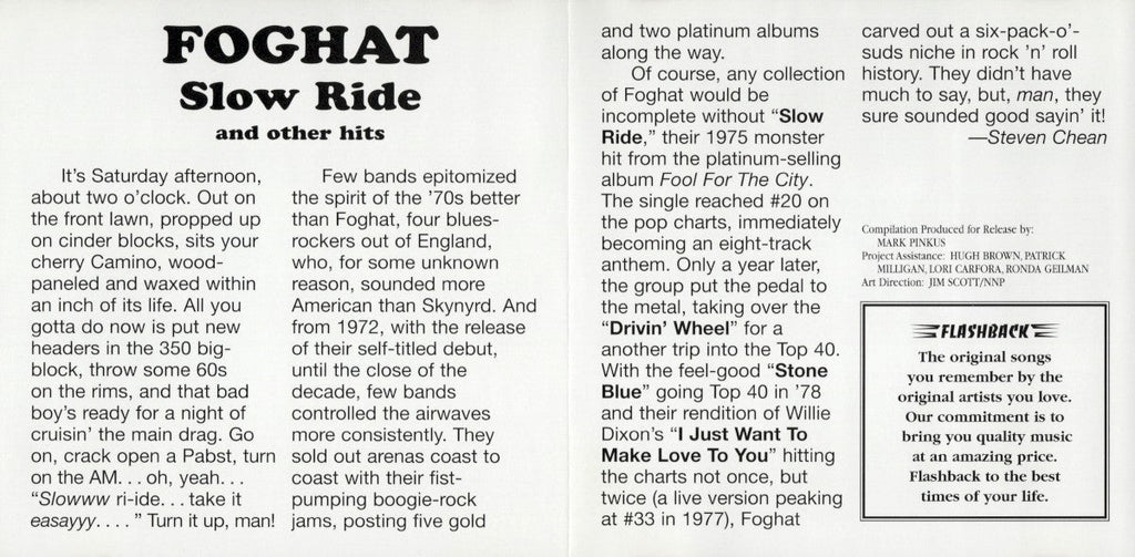 Foghat – Slow Ride & Other Hits Music CD