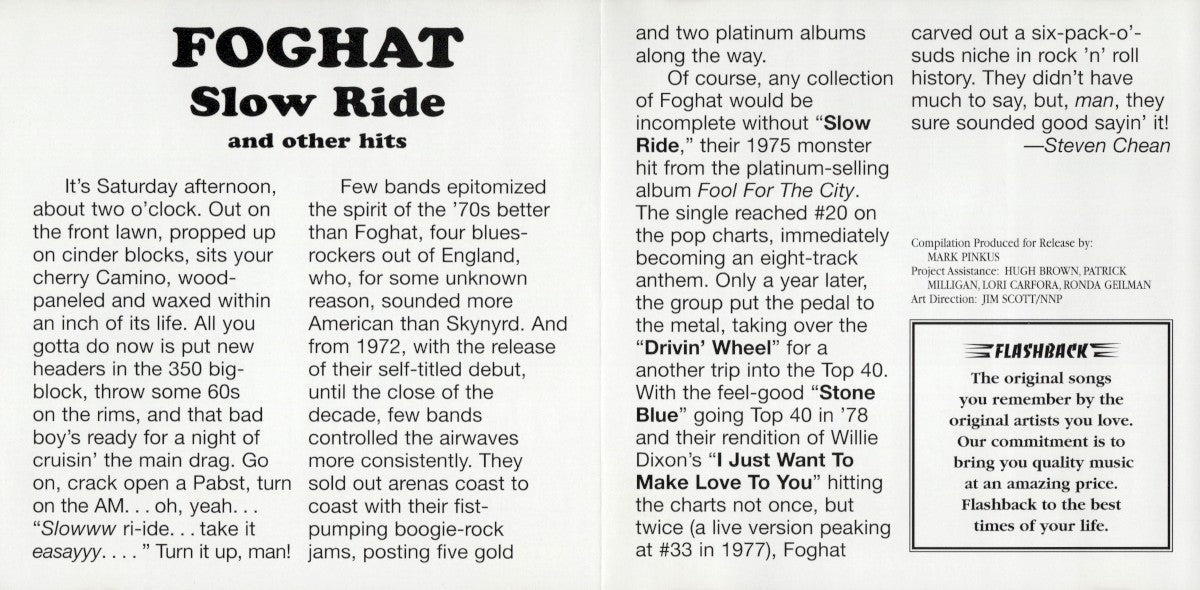 Foghat – Slow Ride & Other Hits Music CD