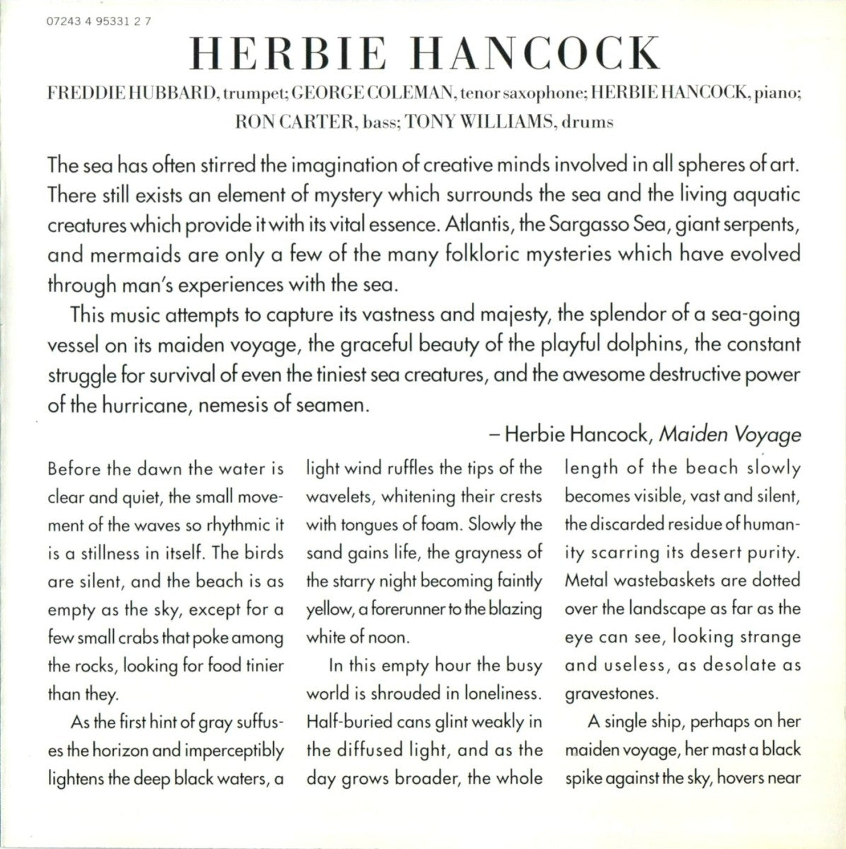 Herbie Hancock – Maiden Voyage Music CD