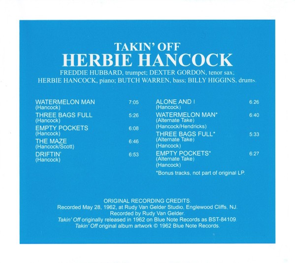 Herbie Hancock – Takin' Off Music CD