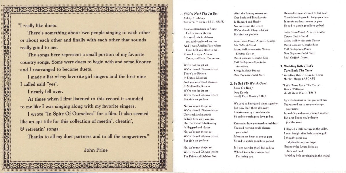 John Prine – In Spite of Ourselves Music CD