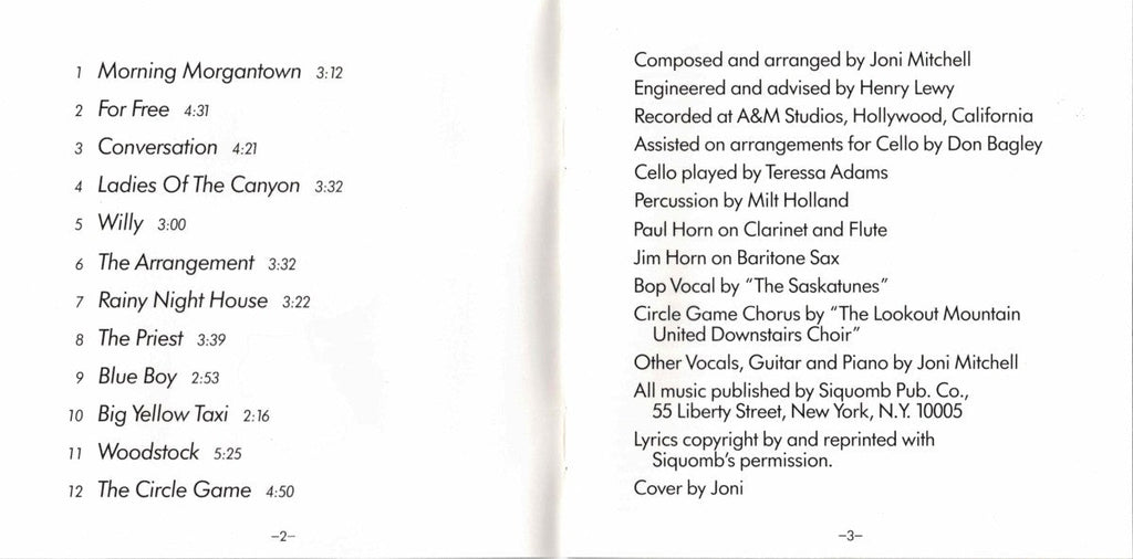 Joni Mitchell – Ladies of the Canyon Music CD