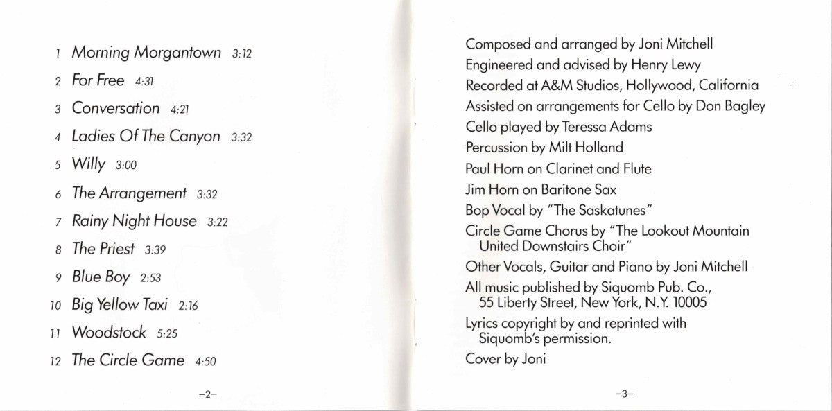 Joni Mitchell – Ladies of the Canyon Music CD