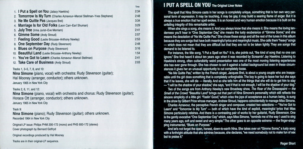 Nina Simone – I Put a Spell on You Music CD