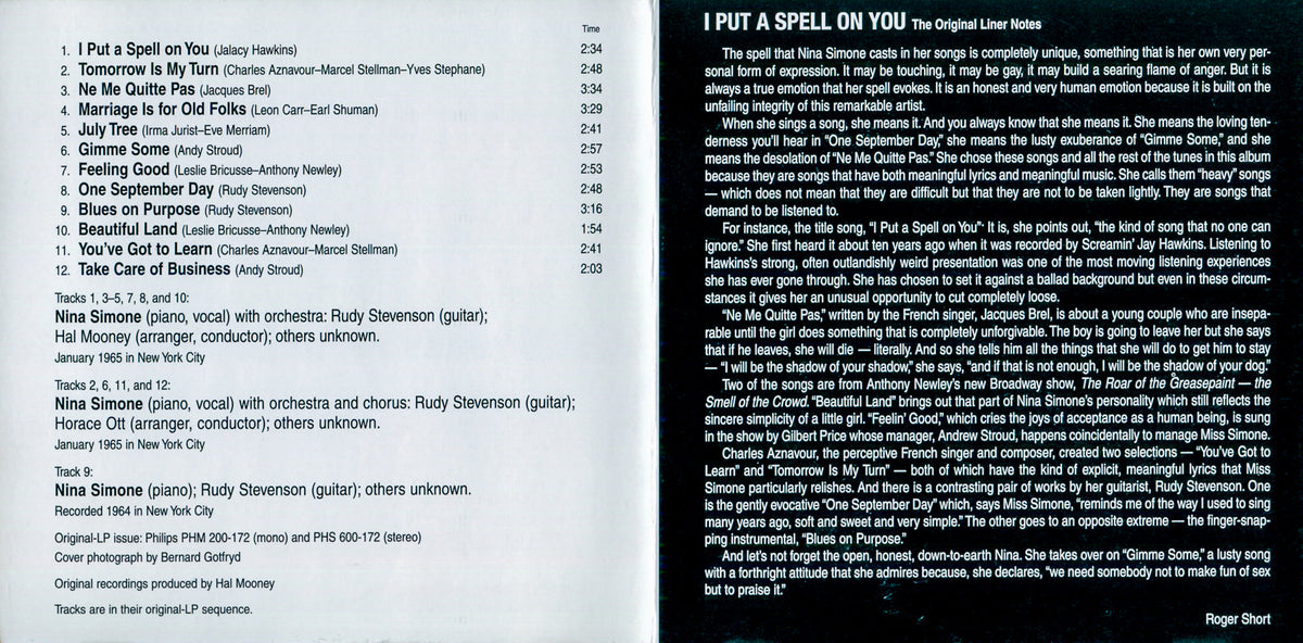 Nina Simone – I Put a Spell on You Music CD