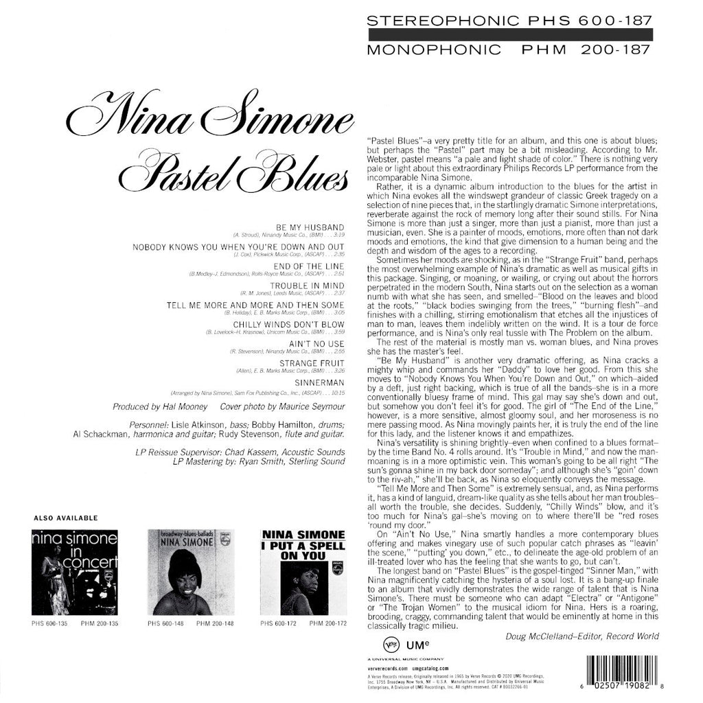 Nina Simone – Pastel Blues (LP Vinyl) Vinyl Record