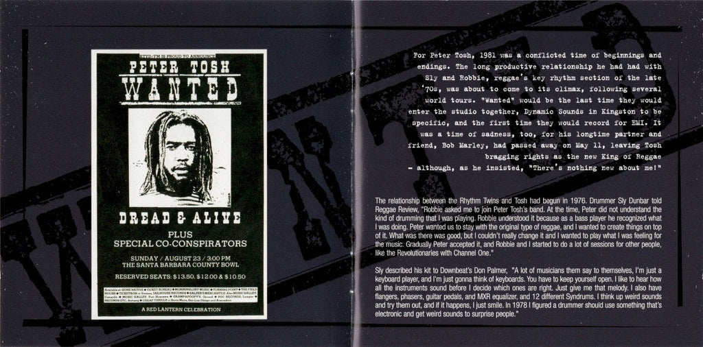 Peter Tosh – Wanted Dread And Alive (LP Vinyl) Vinyl Record