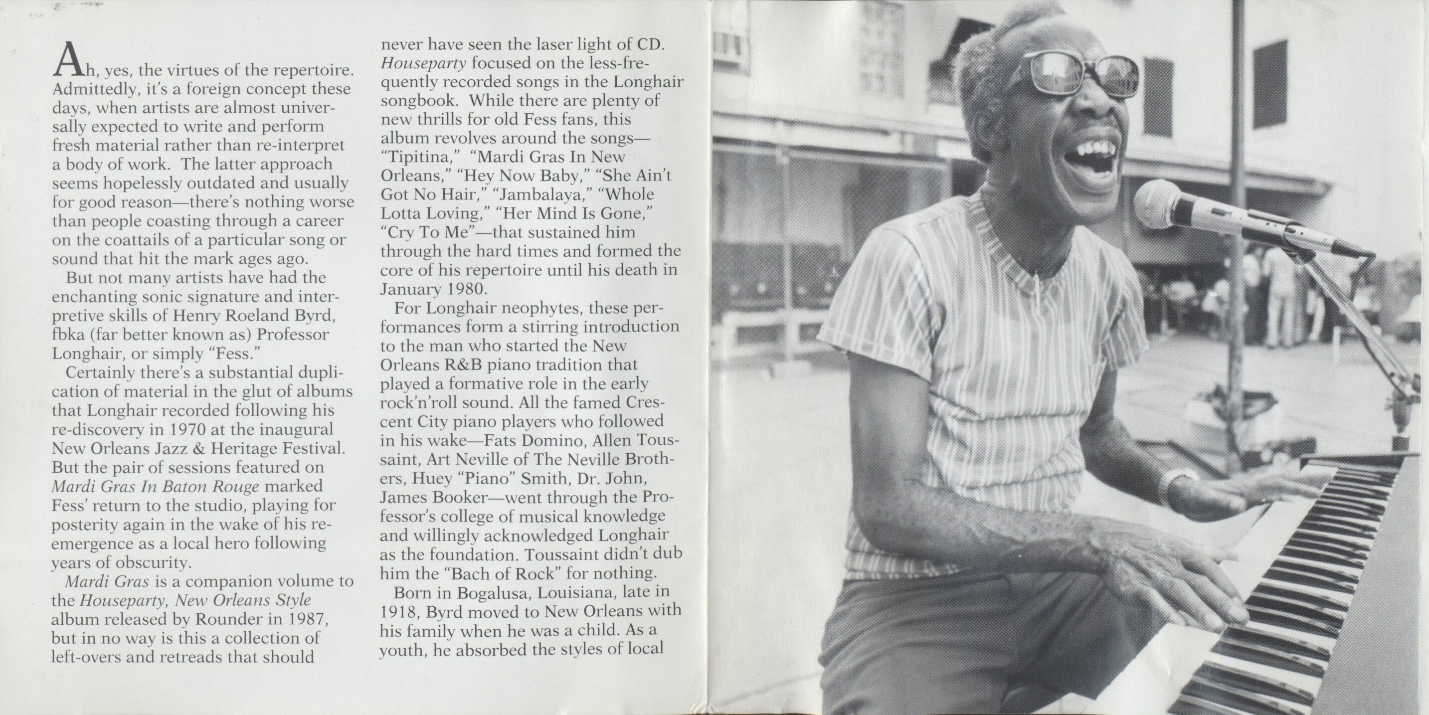Professor Longhair – Mardi Gras in Baton Rouge Music CD