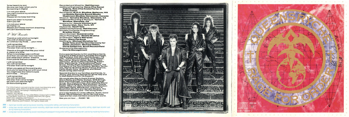 Queensryche – Rage For Order (LP Vinyl) Vinyl Record