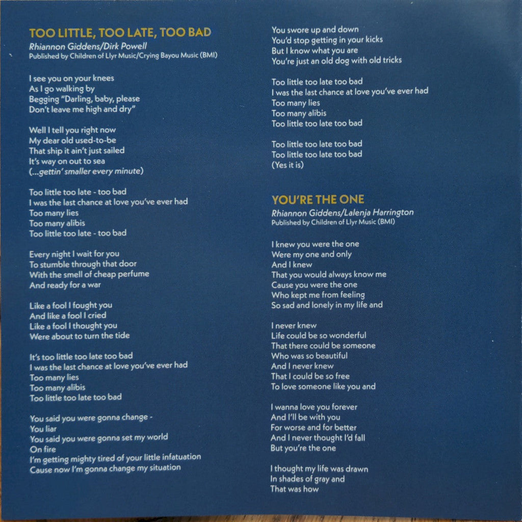 Rhiannon Giddens – You’re The One Music CD